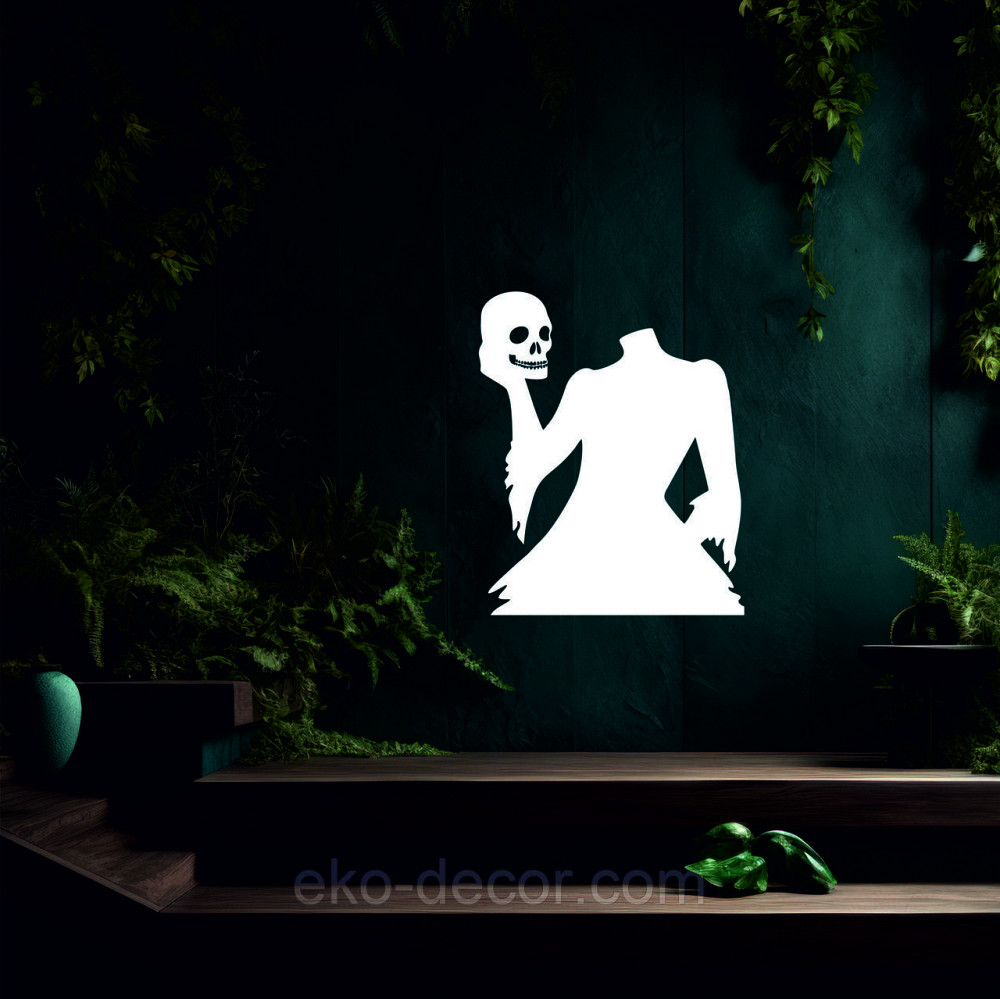 Декоративное настенное Панно «Безголовая женщина и череп», Декор на стену 70*57 см, Белый Киев - изображение 4