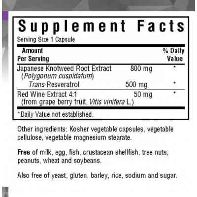 Трави Bluebonnet Nutrition Ресвератрол 500 мг, Beautiful Ally, Resveratrol 500 Мg, 30 р (BLB0878) Вінниця