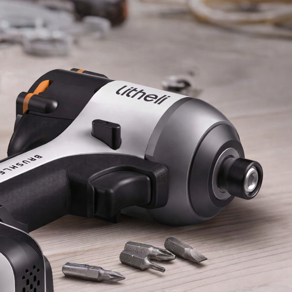 Акумуляторний ударний гвинтоверт Litheli безщітковий, живлення від павербанку (УМБ Litheli Power Bank 20000 mAh, 45 W, 2А в Київ - фото 3