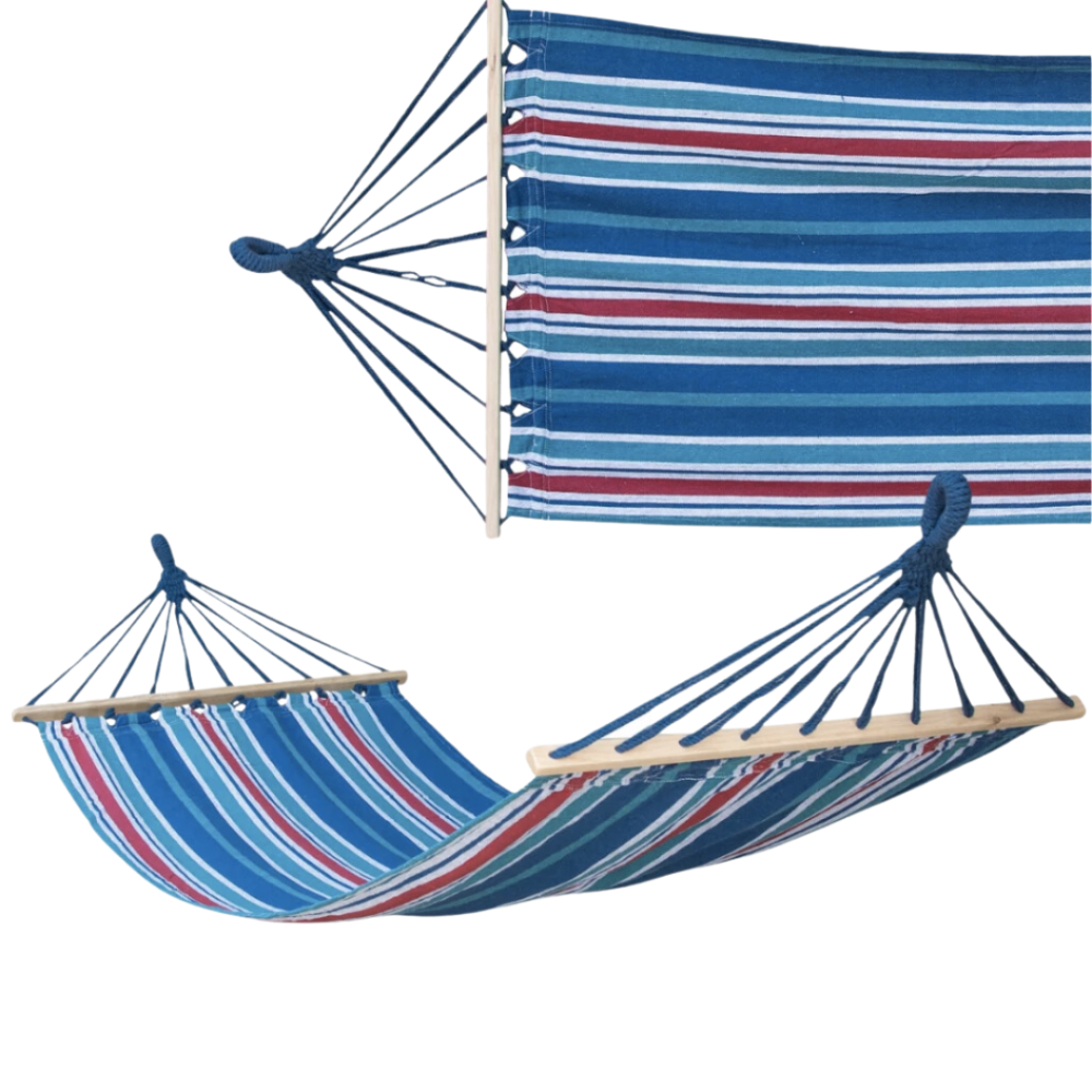 Гамак гавайський Jumi Garden тканинний з планкою синій із червоним Киев - изображение 1