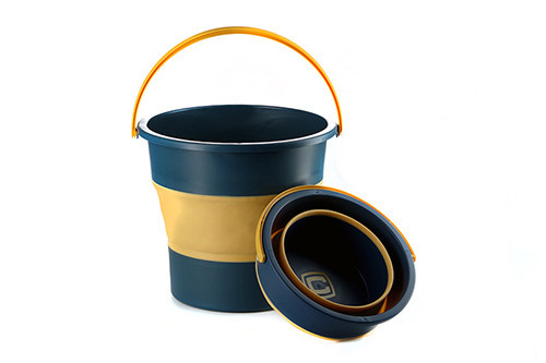 Ведро складное силиконовое 4,6л оранжевый - черный (orange - black) СИЛА Киев - изображение 1