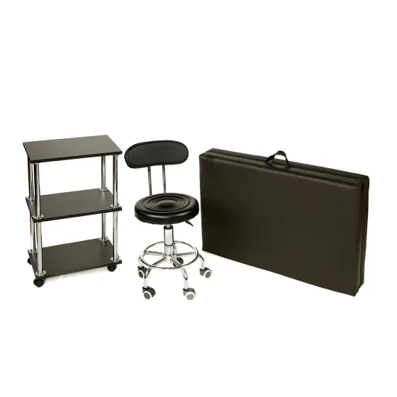 Косметологическая кушетка с тележкой и стулом со спинкой (комплект) Киев