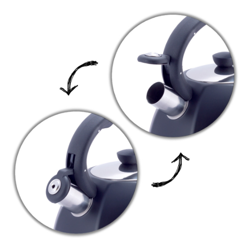 Чайник 3л нержавіюча сталь зі свистком з нейлоновою ручкою блакитний 1078 KAMILLE Житомир - фото 3