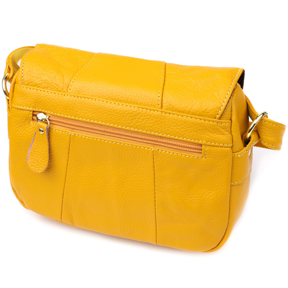 Элегантная кожаная сумка для женщин на каждый день Vintage 22969 Желтый Киев - изображение 2