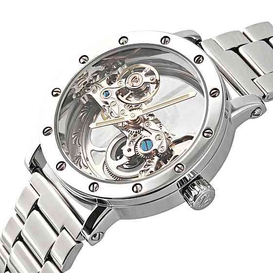 Часы мужские механические Forsining Air Silver Metal (2 ремешка) Винница