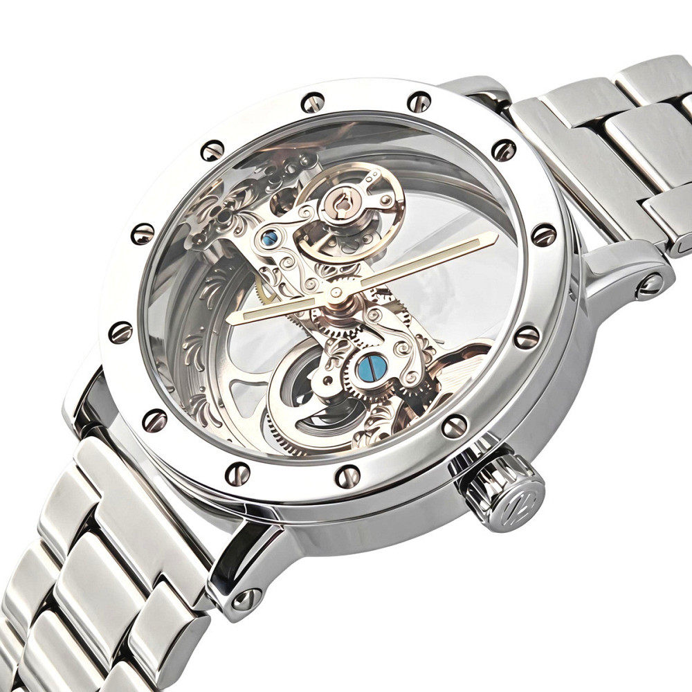 Часы мужские механические Forsining Air Silver Metal (2 ремешка) Винница - изображение 1