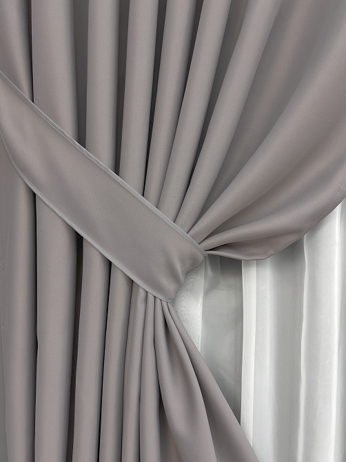 Комплект готових штор VR-Textil Bagema Rvs № 2074ш Попелясто-сірий 150х290 см 2 шт (33-1279) Київ - фото 5