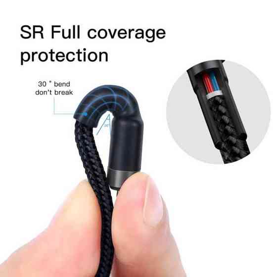 Кабель BASEUS CATKLF-HG1 Cafule Flash Charging Cable Type-c 3A 2M черный/серый Киев