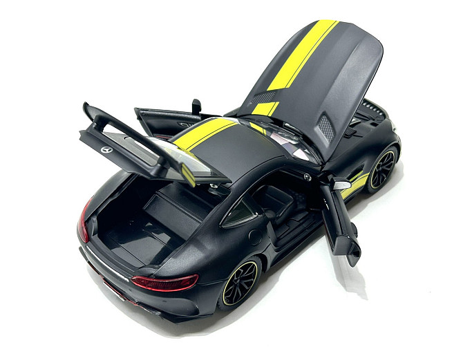 Машина Автосвит Mercedes SL-class инерционная открываются двери капот багажник 20см Черная с желтым (AP-1840) Чернігів - фото 7