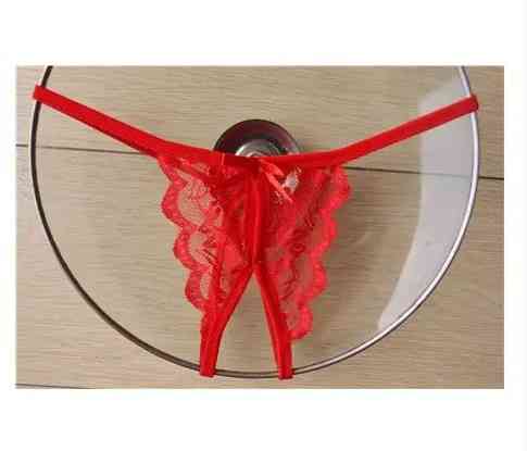 Еротичні червоні трусики жіночі з розрізом - розмір універсальний, (на резинці, тягнуться) Київ