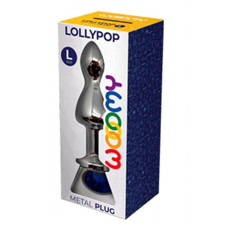 Металлическая анальна пробка Wooomy Lollypop Double Ball Metal Plug Blue L диаметр 3,5, длина 10,5см Sex Aura Киев - изображение 3