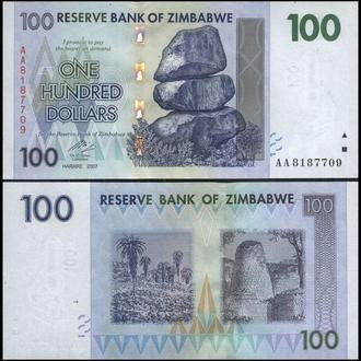 Зимбабве/Zimbabwe 100 Dollars 2007 UNC Полтава - изображение 1