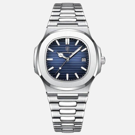 Мужские наручные часы Poedagar Great (Серебристые с синим) Винница - изображение 2