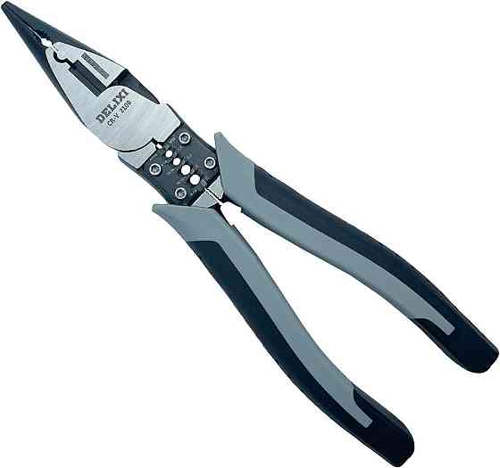 Плоскогубці DELIXI 7" з функцією зачистки та обжиму Київ