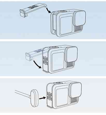 Дверцята акумулятору магнітна зарядка GoPro 13-9 вологостійка Telesin S6-CLC-01-TGP Київ