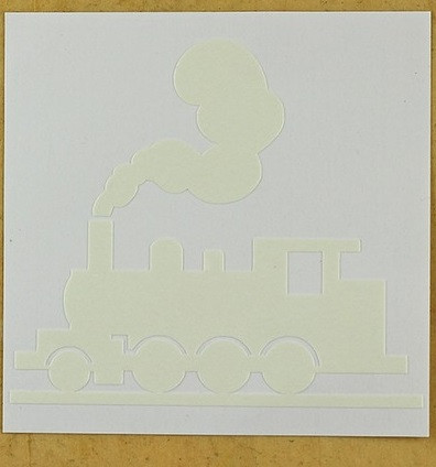 Фосфорная наклейка Паровоз 10 на 10 см голубой Киев - изображение 2