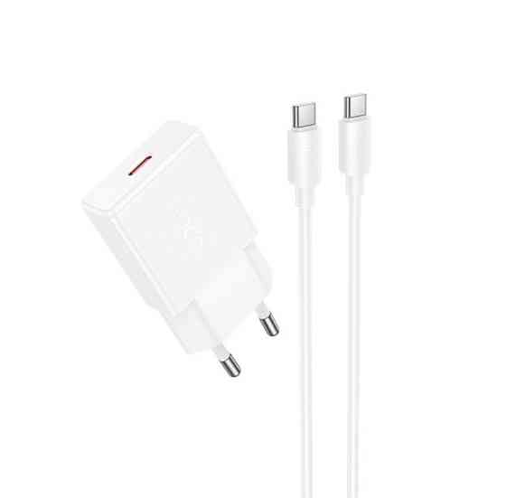 Сетевое зарядное устройство с кабелем HOCO N72 Speed single-port PD20W ultra-thin charger set(C to C)(EU) Одесса