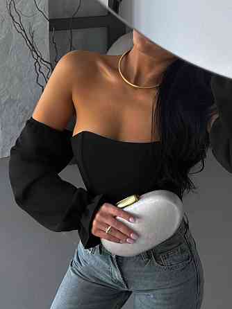 Женский стильный базовый корсет костюм Lux,регилин Черный, 46 Одесса