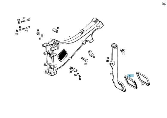 Mercedes-Benz  A1232910082 Гумова накладка педалі гальма CLS C219 E-class W211 ML W164 R-class short W251 C-Class W205 GLC X253 C-class W203 CLK Coupe Одеса