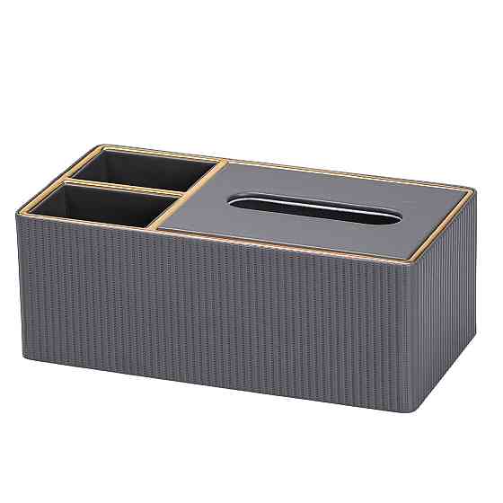 Салфетница-органайзер из эко-кожи 3 отделения 27*14*10.5 см Серый HP9191 Киев