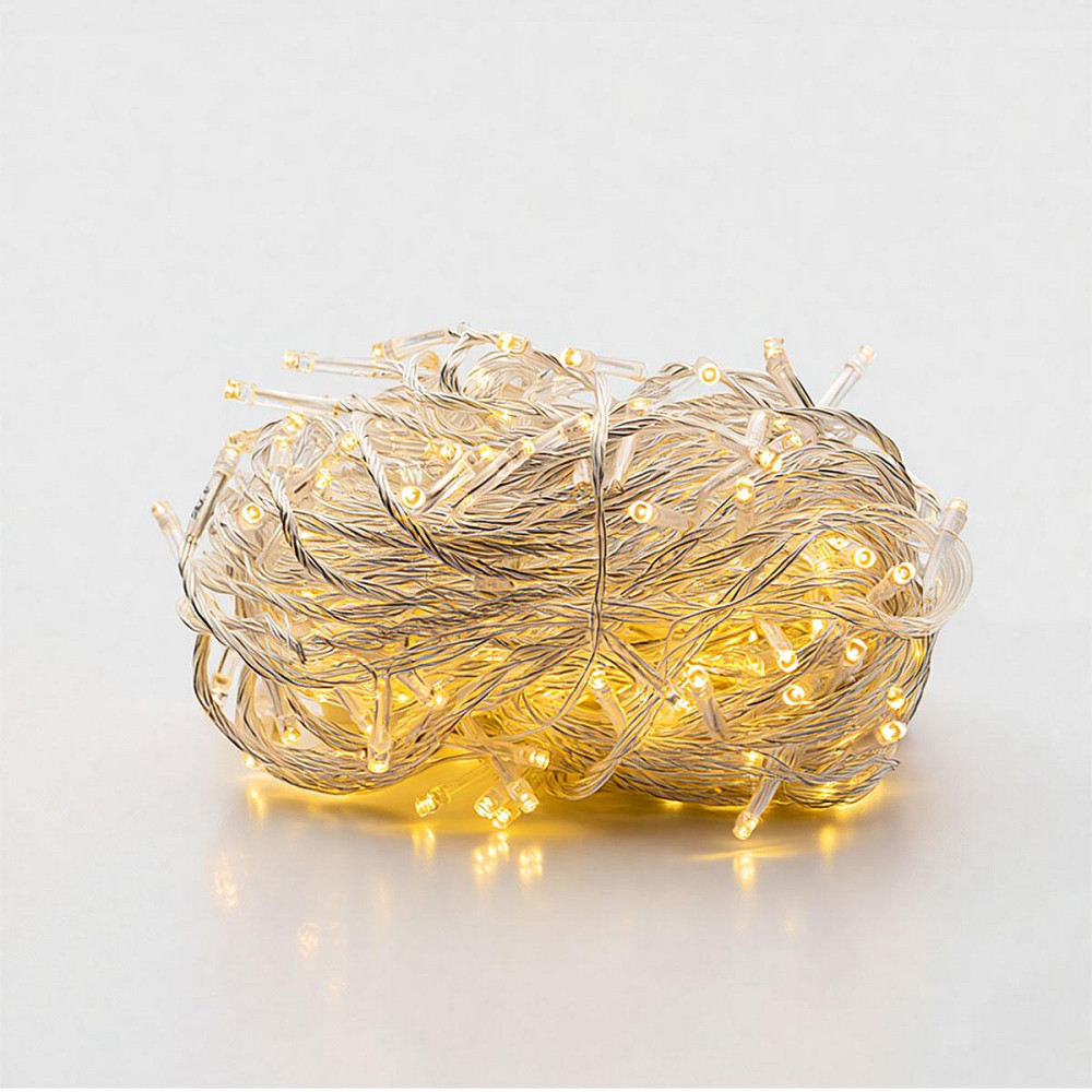 Новорічна гірлянда кімнатна нитка 22 м 220 LED білий провід Жовтий W220LED22MWY Коломия - фото 1