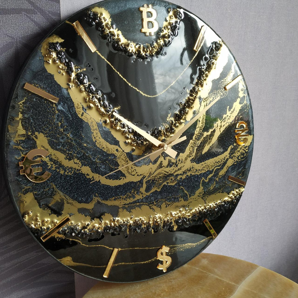 Настіний годинник з епоксидної смоли ручної роботи Дніпро - фото 2