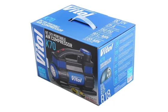 Компресор 330Вт/150psi/90л Vitol на затискачах з ліхтарем 2-цил., шланг 5.0м Вінниця