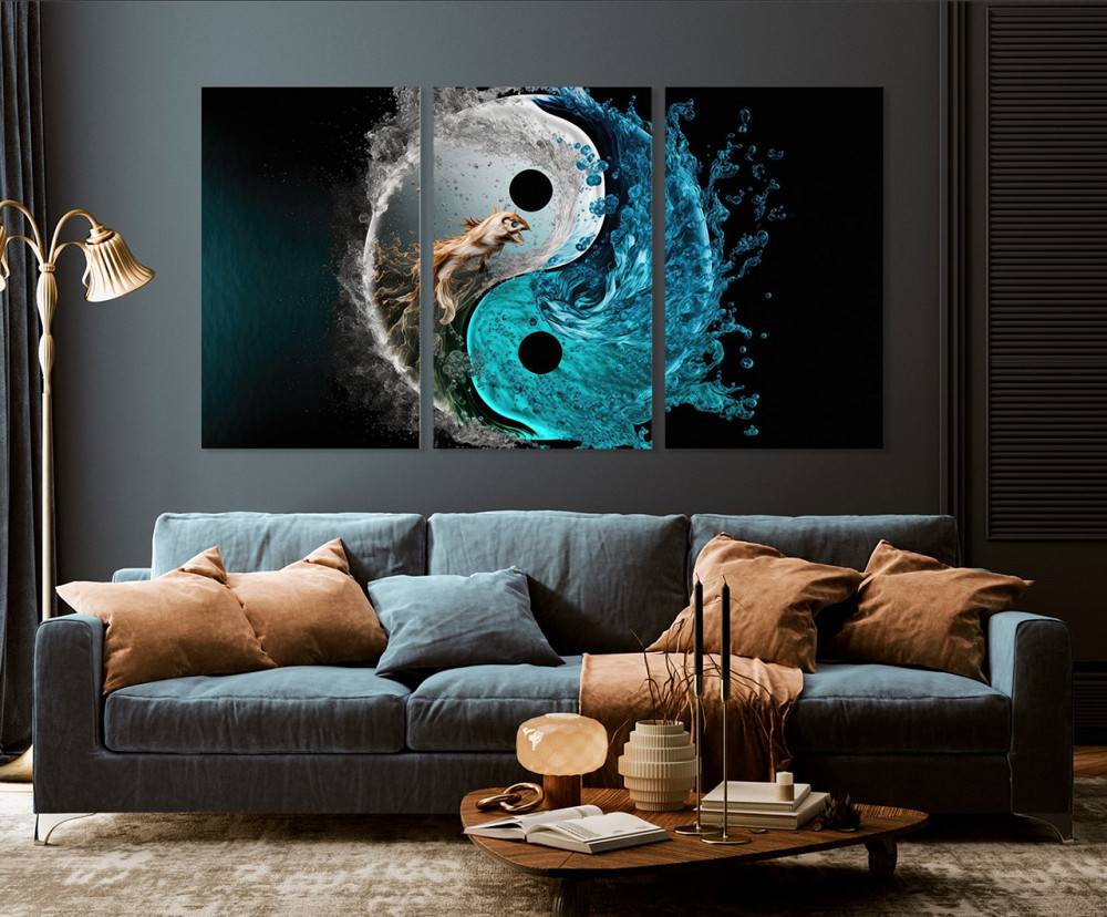 Модульна картина у вітальню/ спальню   Інь-Янь      ART-109_3A 70х130 см Київ - фото 3