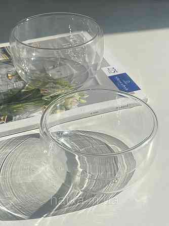 Тарілка піала-боул Olens "Звілінг" 500 мл подвійне скло для дому та ресторану Київ