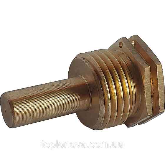 Погружная гильза для датчика температуры латунная 1/2″ ЗР х М10 штампованная длина 40мм А07013А VA Черновцы