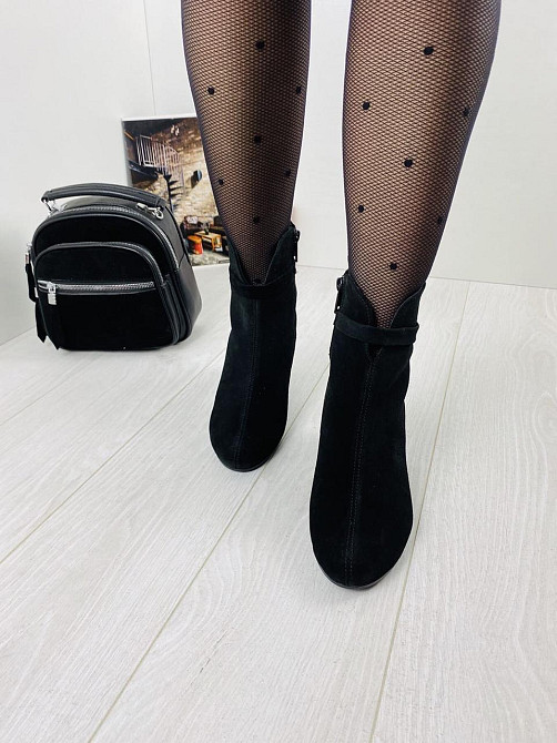 Черевики жіночі ARLETT чорні замша натуральна висота каблука 6см розмір 36р. 37р. (1216) Коломия - фото 7