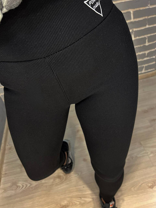 Лосини жіночі Ластівка 5247 рубчик широкий пояс утеплені на хутрі чорні, чорний, L Київ - фото 15