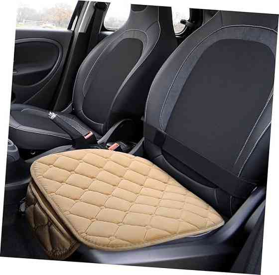 Комплект 3 чехла в авто на переднее и заднее сиденье универсальные,велюровые подушки-накидки 3 шт,цвет бежевый Каменец-Подольский