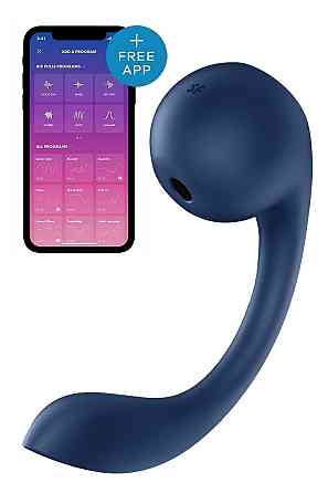 Вібратор для точки G і клітора Satisfyer Pro+ Wave 4 Connect App із застосунком, синій Sex Aura Київ