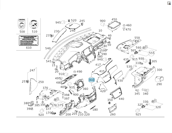 Mercedes-Benz  A1666800003 Декоративна накладка правої частини торпеди з підсвічуванням ML/GLE W166 GLE Coupe C292 GL/GLS X166 Одеса