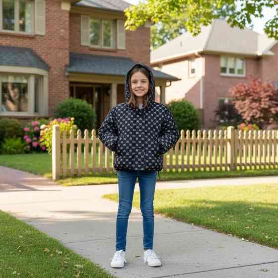 Демисезонная курточка для девочки оверсайз черная 116,122,128,134,140 Николаев