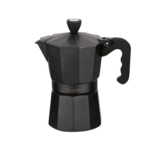 Кавоварка гейзерна 150мл (3 порції) алюмінієва MR-1666-3-BLACK Espresso Moka Maestro Житомир - изображение 1