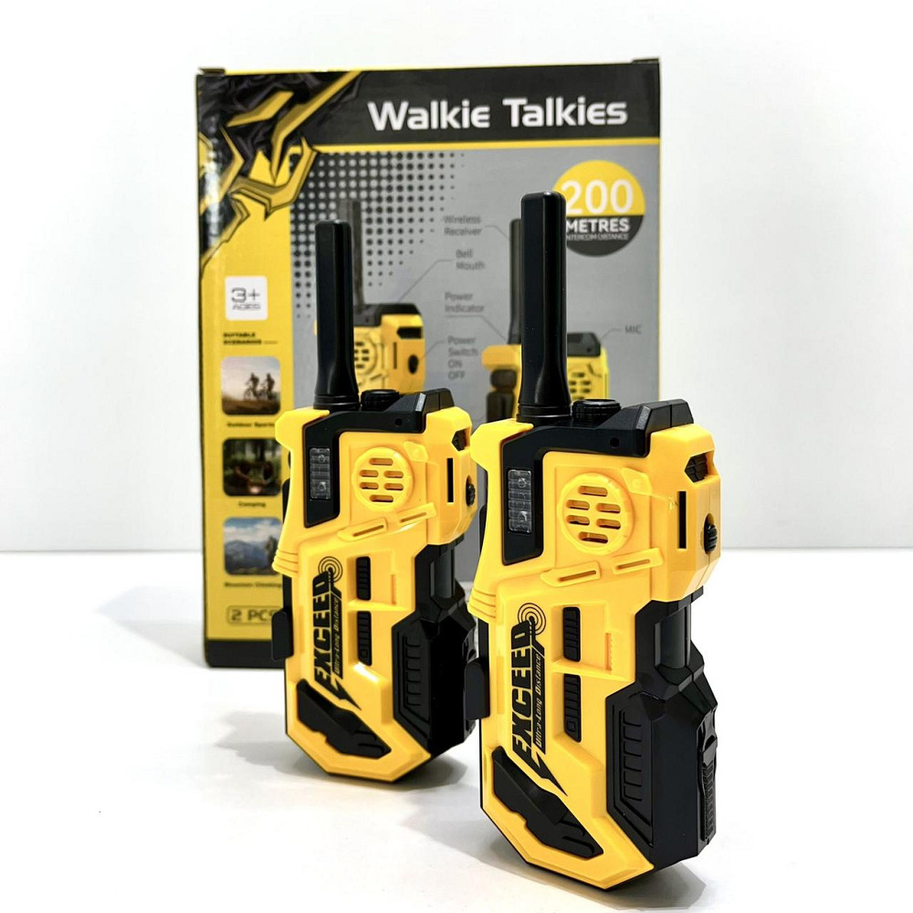 Ігровий набір рація LING YUN ZHI 2шт звук світло на батарейках 16см Чорно-жовтий (LZ079) Чернігів - фото 4