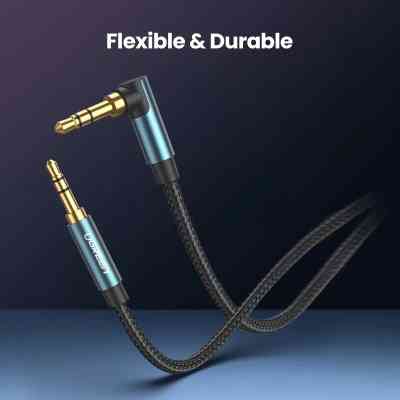 Кабель мультимедийный 3.5mm M to 3.5mm M 1.5m 90° corner AV112 blue Ugreen (60180) Винница