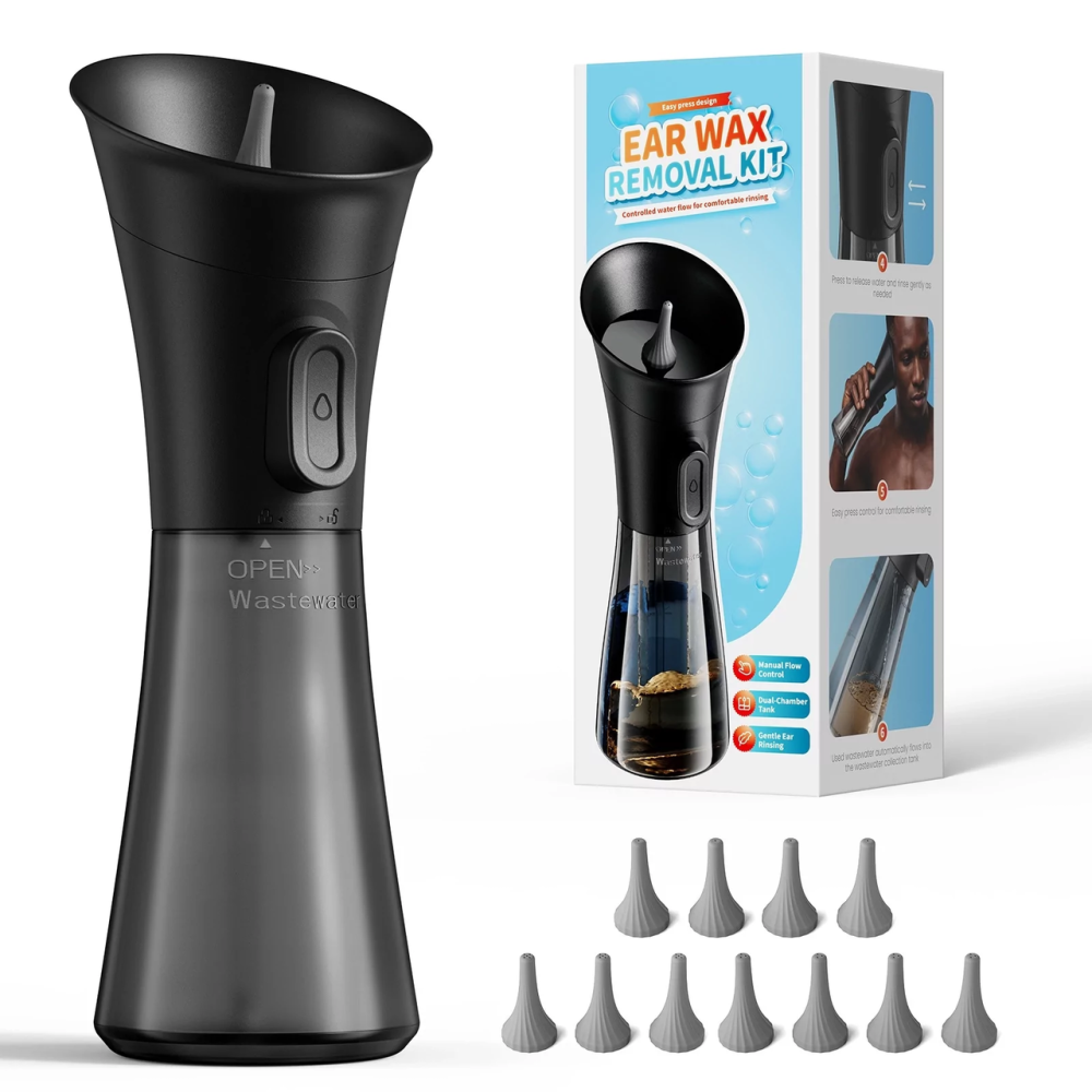 Іригатор механічний для промивання вух Ear Wax Removal Kit W12 Чорний Київ - фото 1