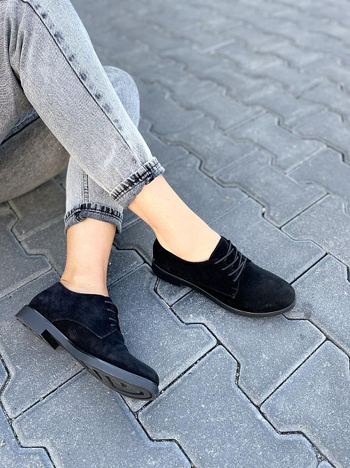 Туфлі жіночі RONE чорні замша натуральна 38р.-24.5см. 39р.-25.5см. (2673) Коломия - фото 9