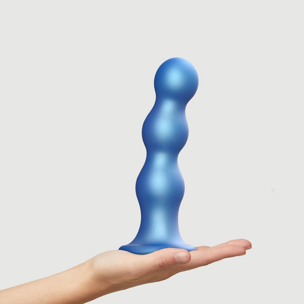 Насадка для страпона Strap-On-Me Dildo Plug Balls Blue Metallic XXL Sex Aura Київ - фото 2