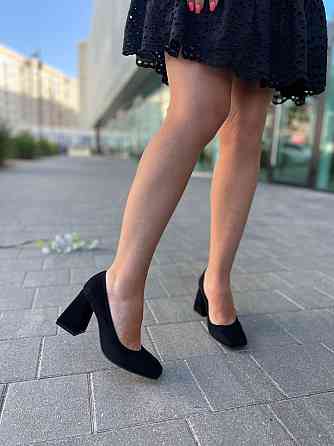 SEE SEVEN Туфлі жіночі на товстих підборах 8 см. з натуральної замші / велюр весна - осінь 1392 Коломия