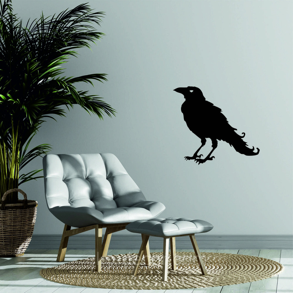 Декоративное настенное Панно «Ворон» Декор на стену 70*63 см, Черный Киев - изображение 3