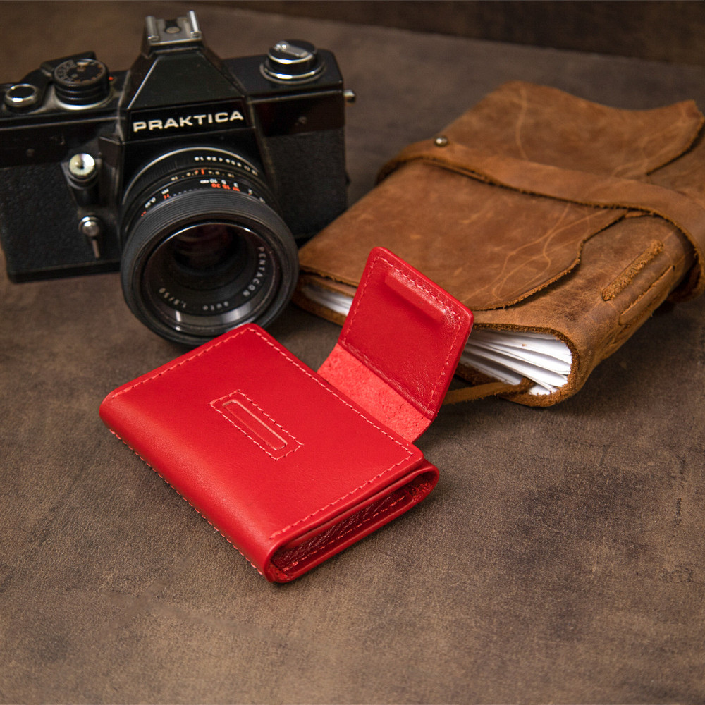 Кожаная визитница GRANDE PELLE 11412 Красный Киев - изображение 10