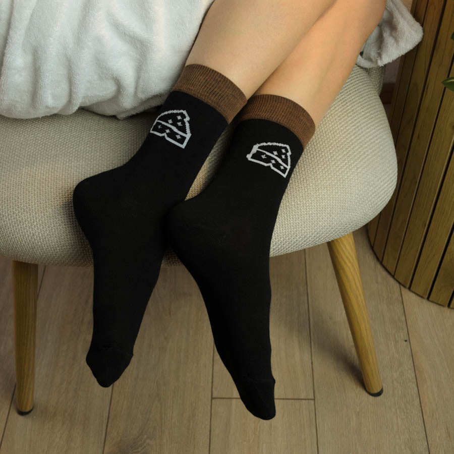 Демісезонні шкарпетки жіночі класичні з малюнком GM Textile Високі 36-41 Чорний Суми - фото 1