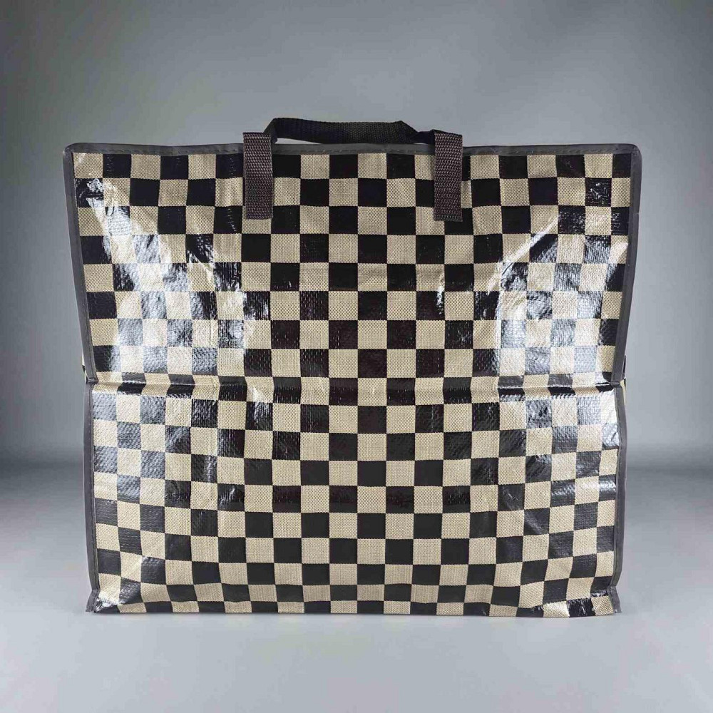 Сумка хозяйственная на змейке на змейке , полипропиленовая,  с цветным рисунком  №4 Шахматы+круги (54x46x25) (1 шт) Харьков - изображение 8