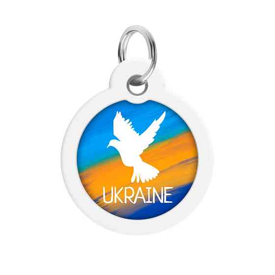 Адресник для собак і котів металевий WAUDOG Smart ID з QR-паспортом, малюнок "Фаг", круг, Д 30 мм Вінниця