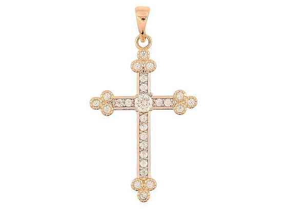Кулон Позолота 18K Родий Крест с цирконом для цепочки 271592 ТМ XUPING Киев
