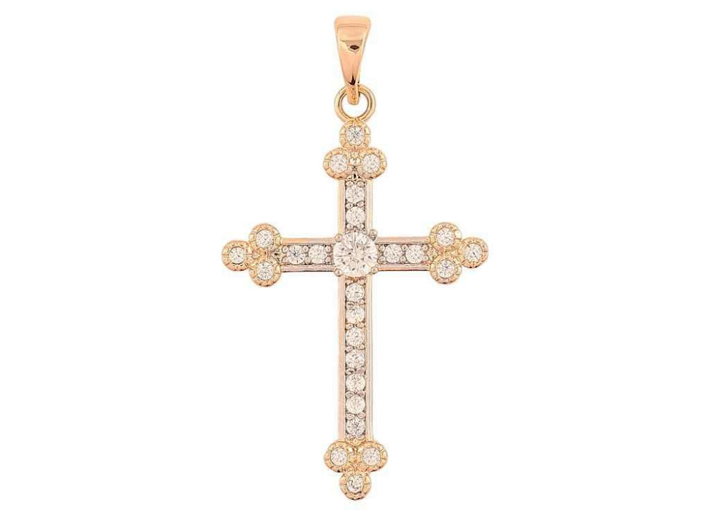 Кулон Позолота 18K Родий Крест с цирконом для цепочки 271592 ТМ XUPING Киев - изображение 1